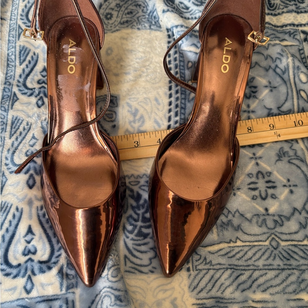 Aldo Shiny Copper Heels